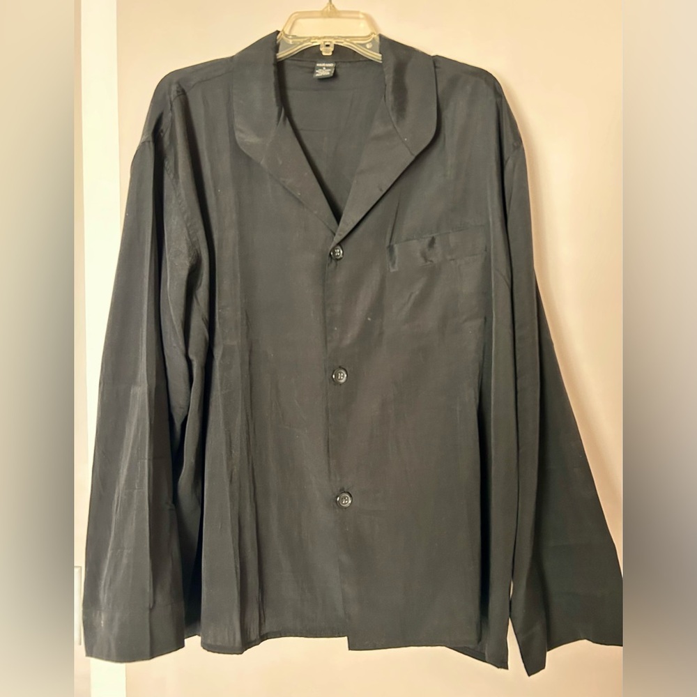 Murano Men's Silk Black Lounge Jacket+Pants Set